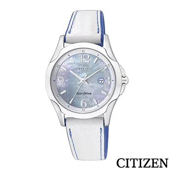 CITIZEN 星辰 華美俏麗光動能都會腕錶-銀 EW1780-00A
