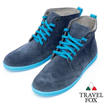 Travel Fox STYLE-牛津反毛皮高筒靴914613-05-39藍色