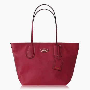 【COACH 實搭耐用】皮革 / 手提 / 肩背托特包_紅色