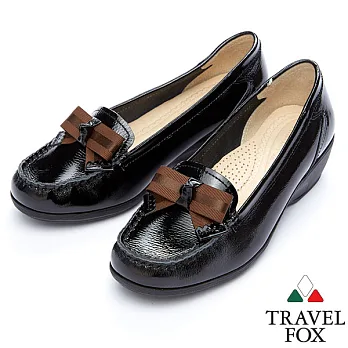 Travel Fox 1.5"漆皮蝴蝶織帶休閒鞋914862-01-35黑色