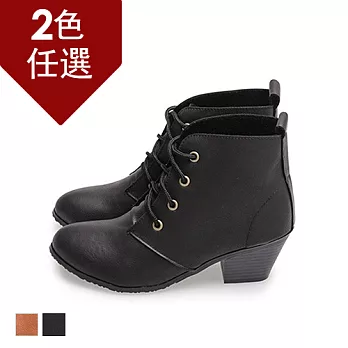 FUFA MIT 基本素面綁帶裸靴(FA23) -共2色23黑