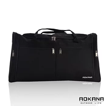 AOKANA奧卡納 MIT台灣製造 YKK拉鍊 輕量防潑水尼龍休閒旅行袋 行李袋 (黑) 436