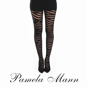 『摩達客』英國進口義大利製【Pamela Mann】綁腿繩紋印花彈性褲襪Free SIZE