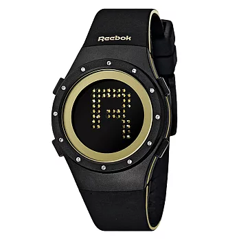 Reebok DROP RAD系列閃耀晶迷電子腕錶-金x黑