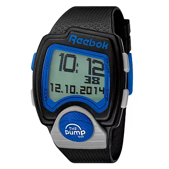 Reebok PL系列空中飛人電子運動腕錶-藍x黑