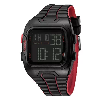 Reebok SZ1系列逐流浪潮電子腕錶-紅x黑