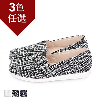 FUFA MIT 毛呢格紋懶人鞋(N15 ) - 共三色23黑