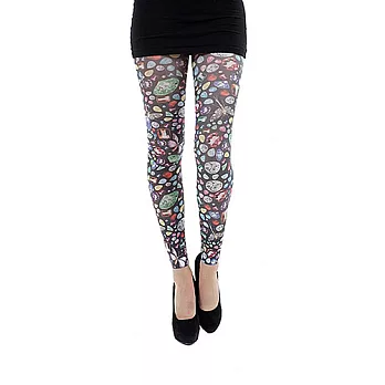 『摩達客』英國進口義大利製【Pamela Mann】寶石圖紋 內搭褲九分褲襪/無足褲襪Free SIZE