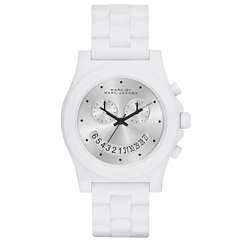 MARC By Marc Jacobs 微笑馬戲團玩色計時腕錶-白