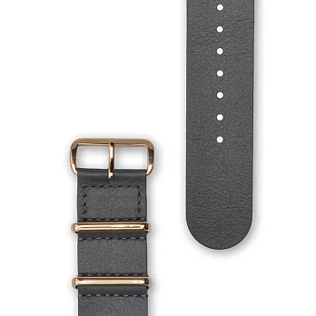 HYPERGRAND - 22MM Grey Leather NATO STRAP 優雅灰皮革錶帶 (玫瑰金釦)