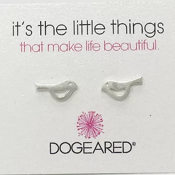 Dogeared 925純銀 喜鵲 銀色耳環 帶來幸福美好 附原廠盒