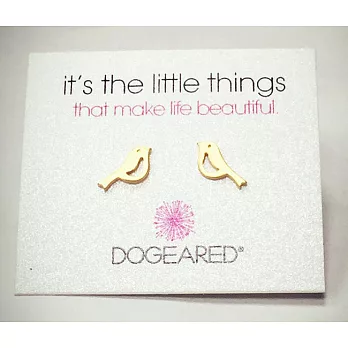 Dogeared 喜鵲 金色耳環 帶來幸福美好 鑲14k金 附原廠盒