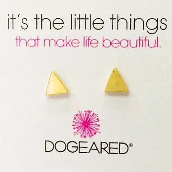 Dogeared三角形耳環 金色 迷你立體版 金色耳環 鑲14k金 附原廠盒