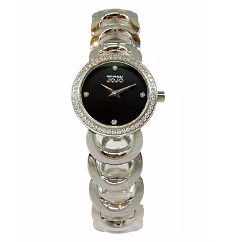 NATURALLY JOJO 華麗一族晶鑽時尚女性優質腕錶-黑-JO96842-88F