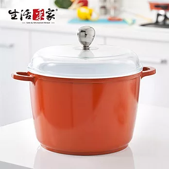 【生活采家】SGS檢驗通過24cm陶瓷不沾高深燉鍋_香橙#05015