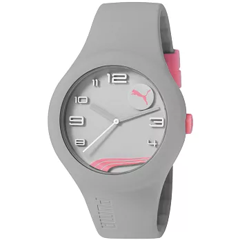 PUMA 動感延伸運動腕錶-粉x灰/小