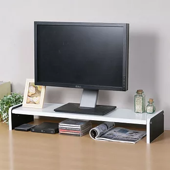 《Homelike》伸縮式桌上型置物架(黑+白)