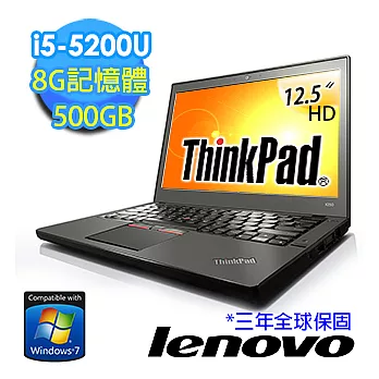 【Lenovo】ThinkPad X250 20CM002KTW 12.5吋商務筆電(i5-5200U/8G/500G/Win7 Pro)