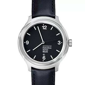 MONDAINE 瑞士國鐵設計系列腕錶-黑/43mm