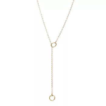 Dogeared KARMA 經典圓滿圈 金色長項鍊 雙環可調式Y字鍊設計 附原廠盒