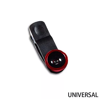 UNIVERSAL三合一萬能廣角微距魚眼手機鏡頭紅