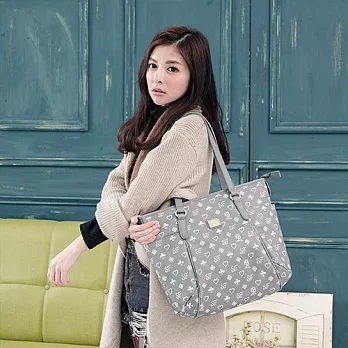 LUMAN.LISHA 露蔓麗莎 英式女王皇室風格雙側口袋購物包-6318(灰綠)