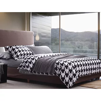 【法式寢飾花季】時尚典藏-雙人真愛黑白天絲絨被套床包組(米蘭達5*6.2尺)