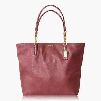 【COACH 實搭耐用】皮革 / 手提 / 肩背托特包_胭脂粉