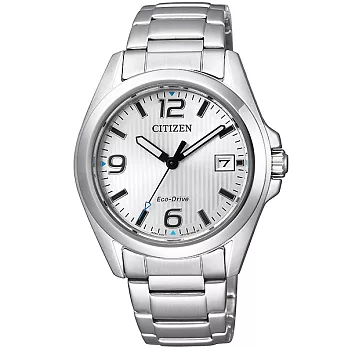 CITIZEN Eco-Drive 簡單生活風情光動能時尚鋼帶女性腕錶-銀-FE6030-52A