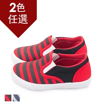 FUFA MIT 撞色條紋懶人鞋(MB08) -共兩色17紅/黑