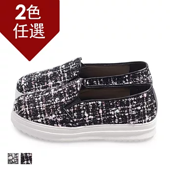 FUFA MIT 混色毛呢厚底懶人鞋(FF07) - 共兩色25黑