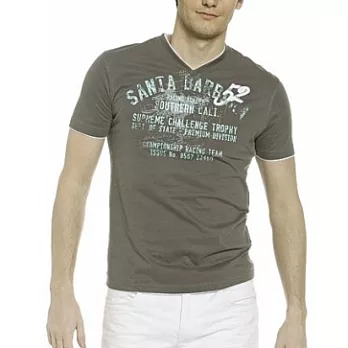 『摩達客』德國進口人氣品牌【C&A】AL有機純棉52綠灰V領T恤A-M