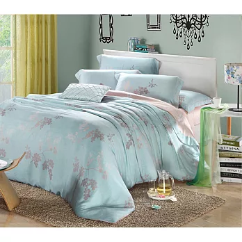 【法式寢飾花季】時尚典藏-雙人100%天絲纖維鋪棉兩用被床包組(飄絮5*6.2尺)