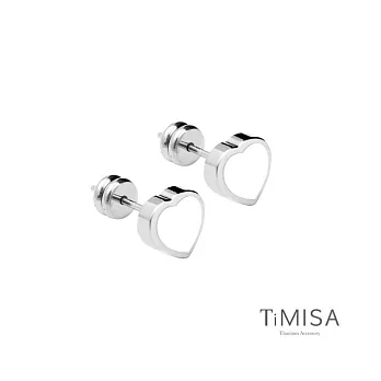 【UH】TiMAS - 愛心純鈦耳環 - 白色