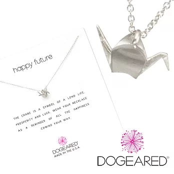 Dogeared 立體千紙鶴 ORIGAMI CRANE 銀色項鍊 祈福美好未來 附原廠盒