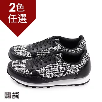 FUFA MIT毛呢風休閒慢跑鞋(TA03) -共兩色23黑