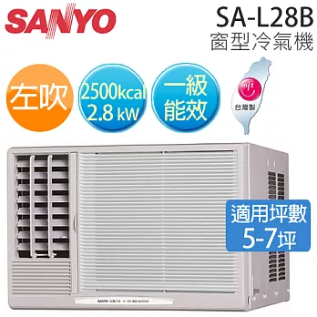 SANYO SA-L28B 三洋 ( 適用坪數5-7坪、2500kcal ) 窗型冷氣機(左吹).