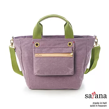 satana - 都會輕巧多隔層手提包/斜背包 - 接骨木紫
