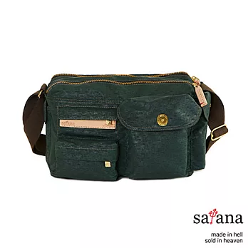satana - 經典軍風 簡單生活斜肩包 - 森林綠