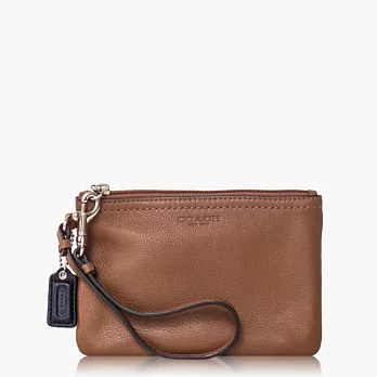 【COACH 攜帶便利】皮革 / 零錢收納 / 手拿包(小款)_咖啡