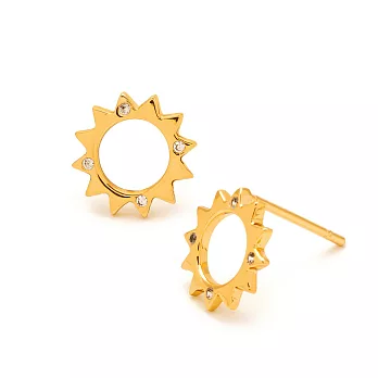 GORJANA 立體太陽耳環 耳針式 鑲18K金 典雅白鑽設計 簡約百搭