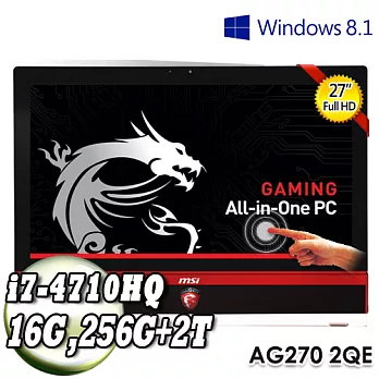 【msi 微星】AG270 2QE-051TW i7-4710HQ四核 GTX980M8GB獨顯 10點觸控 Win8 27型All-in-One液晶電腦