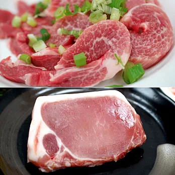 【優鮮配】頂級松阪豬肉4包+優酪豬厚切肉排4包含運組(300g±10%/包)