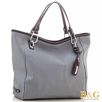 【B&G】搖滾金屬感流線托特包 (淺灰)
