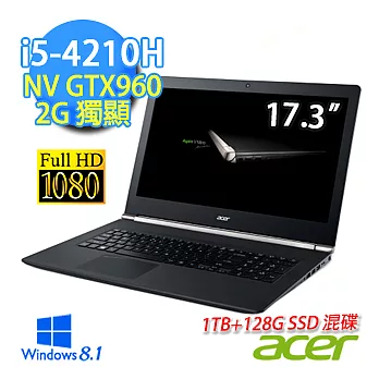 【Acer】VN7-791G-513J 17.3吋FHD高畫質筆電(i5-4210H/8G/2G獨顯/1TB+128G SSD/WIN8.1)