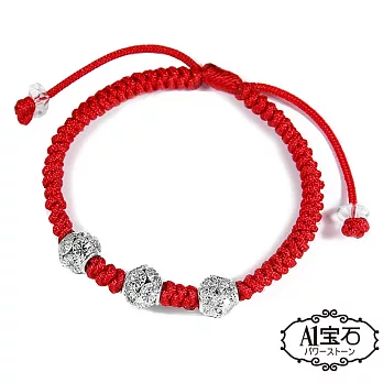 【A1寶石】晶鑽開運招財紅線手鍊-強力招財旺貴人運(含開光加持)