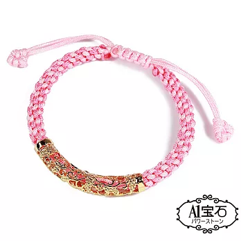 【A1寶石】龍鳳金管開運招財-粉紅線手鍊-強力招財旺貴人運(含開光加持)
