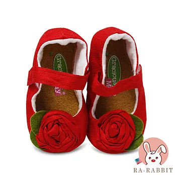 【Rarabbit 瑞瑞比】Gracious May美國手工學步鞋 花藝美公主-紅玫優雅10無