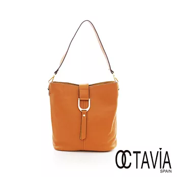 OCTAVIA 8-第凡內八號 皮帶扣 1+1袋歐式桶型肩背包 - 焦糖棕焦糖棕