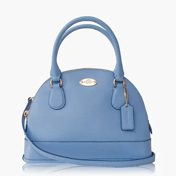 【COACH 多種背法】皮革 / 肩背 / 斜背兩用包(小款)_水藍